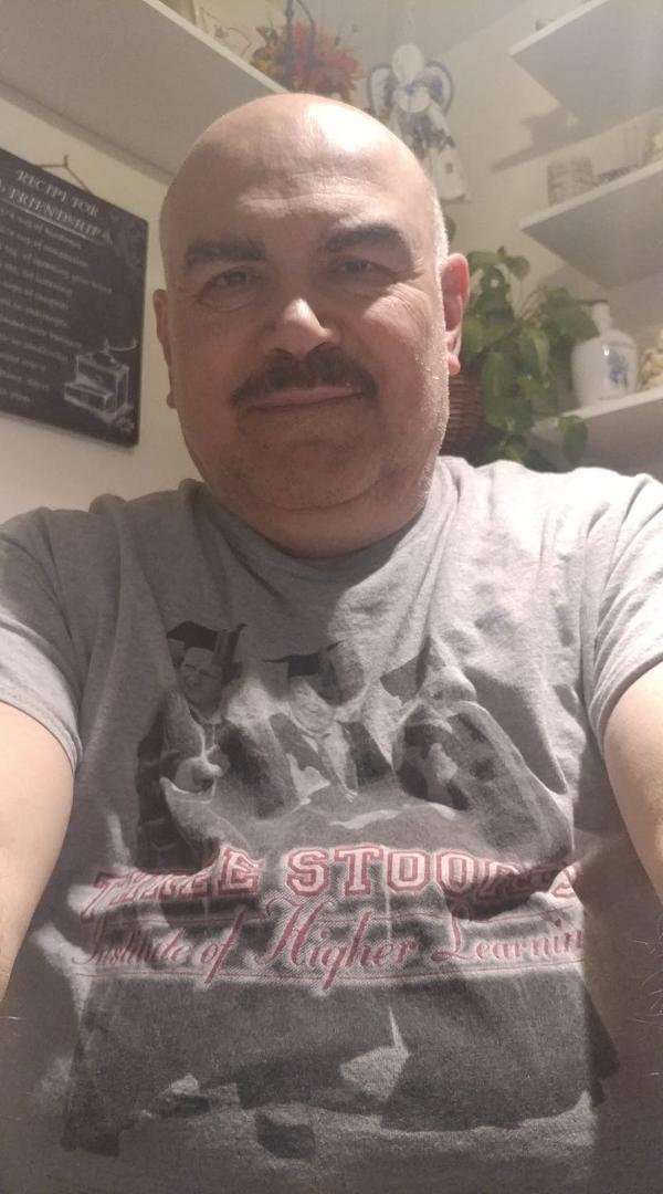 All set for school with my three stooges shirt! The back of the shirt says - everything I needed to know I learned from The Three Stooges :-)