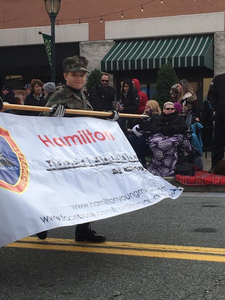 Matt in Santas parade in White Marsh he is representing the young marines again