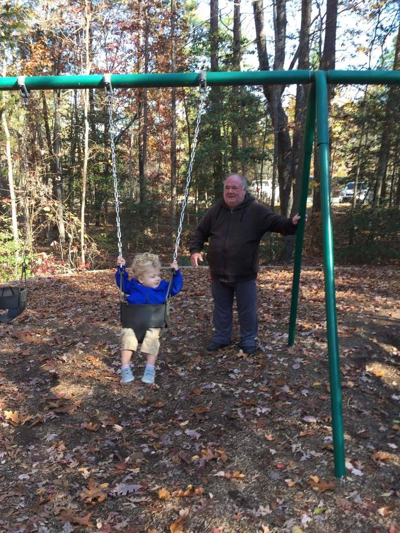 Ron and Carter at playground in North Carolina