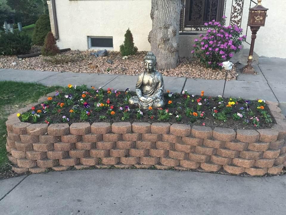 Finally got my beautiful baby flowers planted. So excited to see them grow. I really do have a green thumb! Thanks Dad!