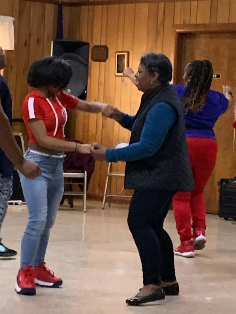 Me and my granddaughter dancing
