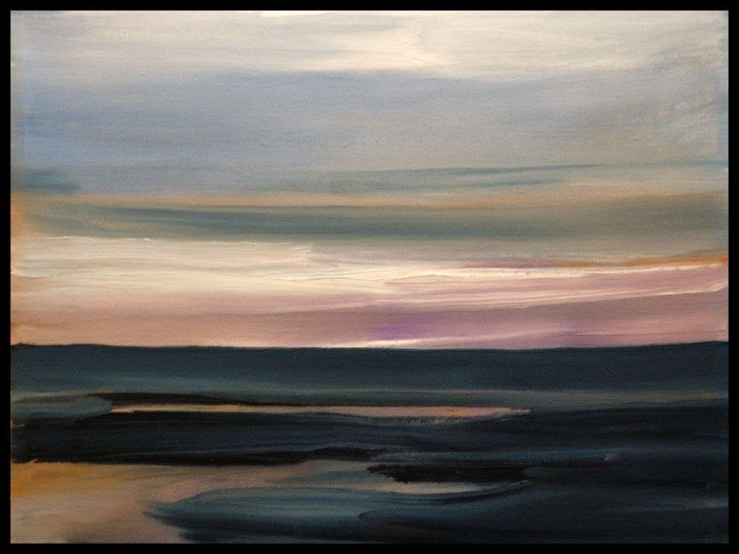 Dear Friends,
This is a very small (8"X 10") canvas done in what I call the "atmospheric style." It has one of my favorite colors in the dark blue called Indigo. It is such a rich blue. Anyway, I did this in under a half ho