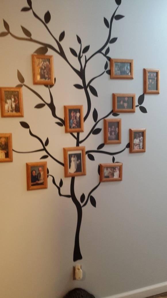 Family photos finally up on the wall.our family tree is growing need more updated photos from brothers and sisters families