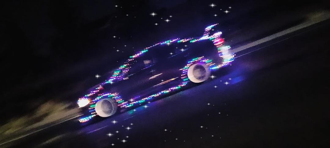 This is on the freeway right now. Guess what, it's Christmas!
