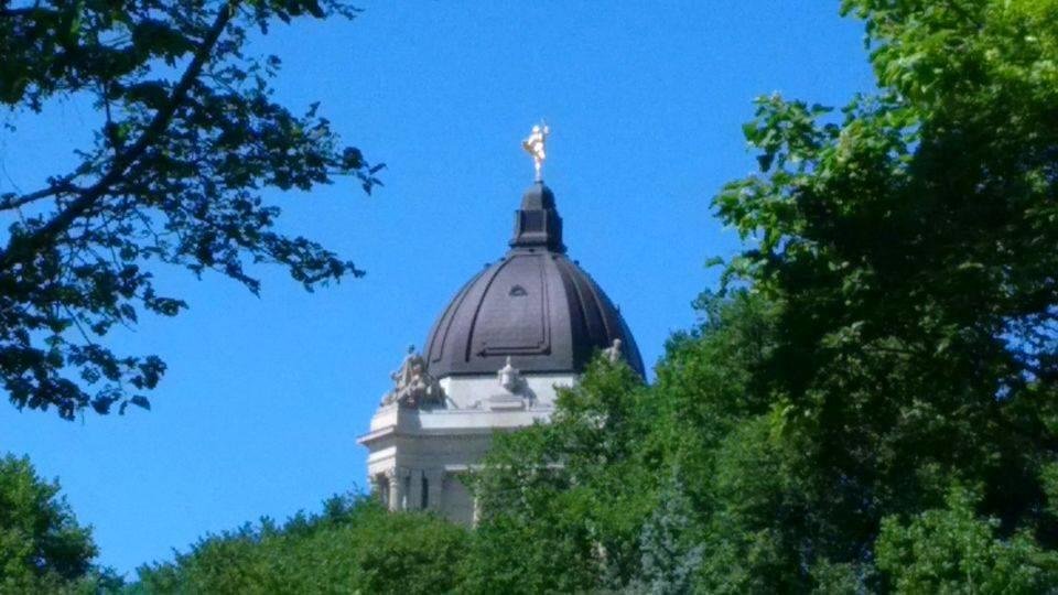 The dome of the Manitoba Legislature topped by our beloved Golden Boy.
