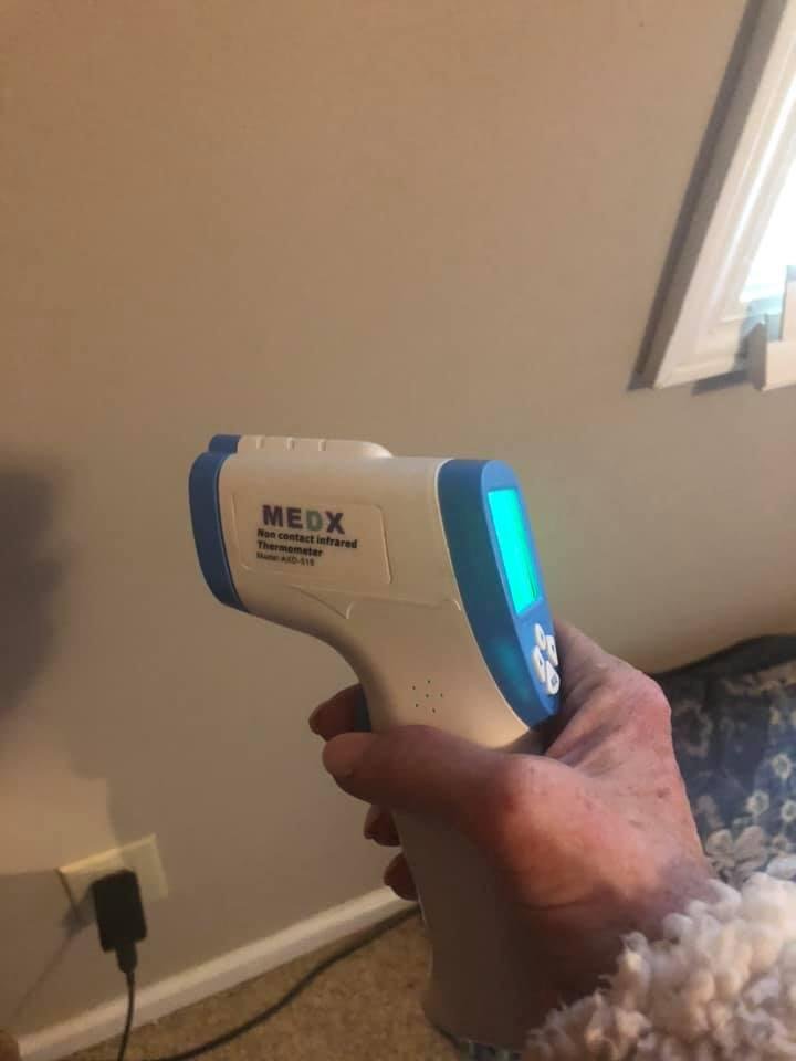 I am personally armed and ready when tourist season reopens. Non- contact infrared digital thermometer. Blinged up face mask with lipgloss coming next.