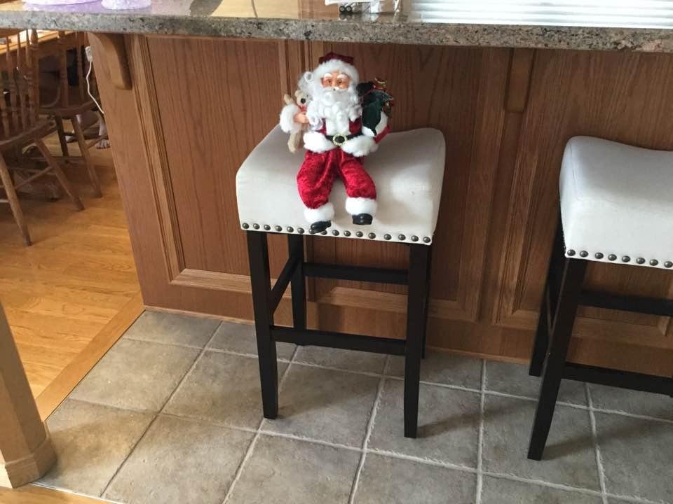 Screw the elf on the shelf , I got the real deal Santa on the stool