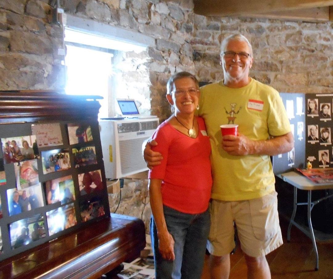 We had a wonderful day at Sy's 45th class reunion of Saucon Valley HS. It was held at the Grist Mill in Hellertown. Lovely place for a party.
