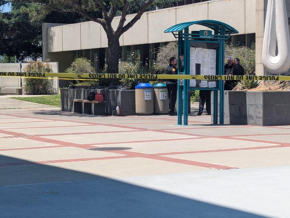 Apparently someone lit themself on fire in front of the courthouse today