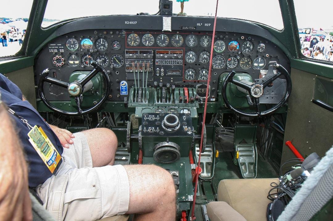 View of the B-24's cockpit.
