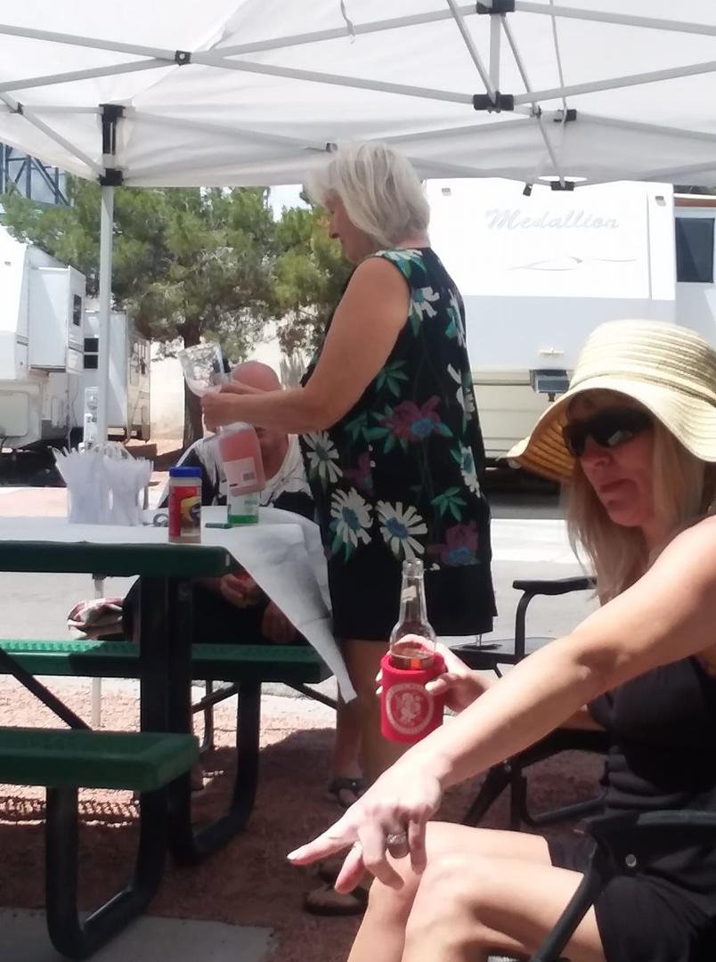 Donna enjoying Las Vegas at the campground