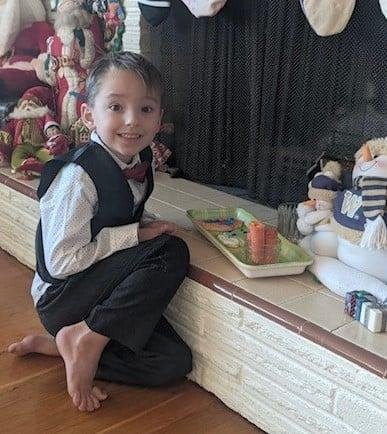 FULTON SHOWING OFF HIS COOKIES HE MADE FOR SANTA. Spokane Washington.