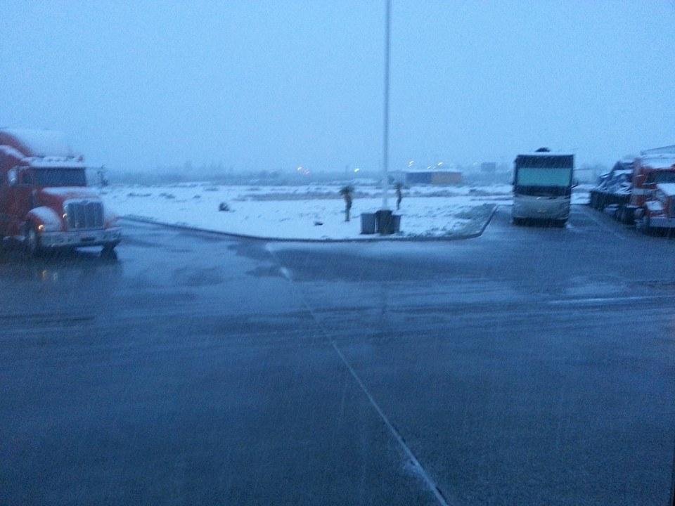 Snowing in Ft Stockton Tx this morning.