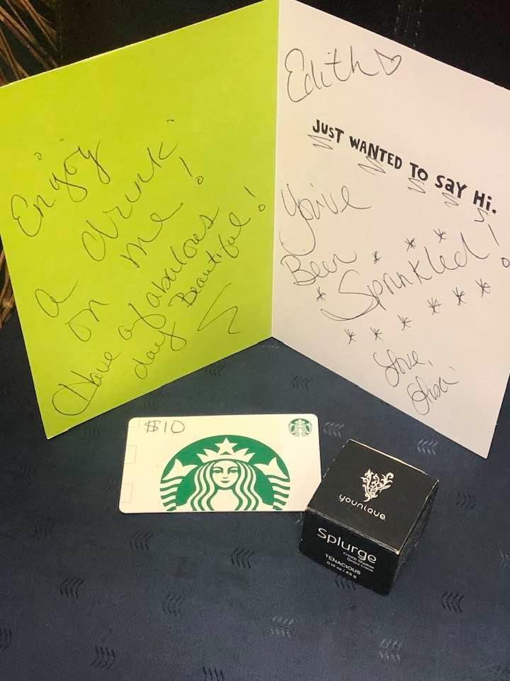 Thank you to my friend Lisa Canales for my amazing Sprinkle yesterday. She knows what I like....a Starbucks card & my favorite Younique Splurge Tenacious eyeshadow!!!!! I’m almost ready to Sprinkle again so be ready my fri