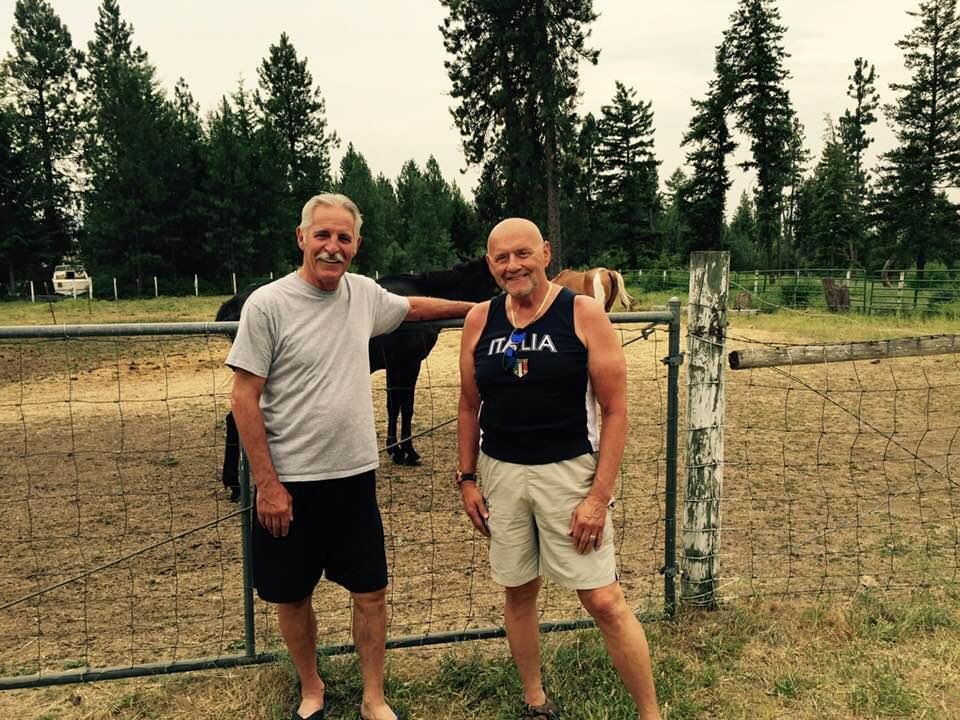 Me and my friend Jim, In Idaho, great rodeo guy. RIP. 
Jana’s husband.