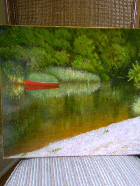 Trout stream, Vancouver Island near my home - oil