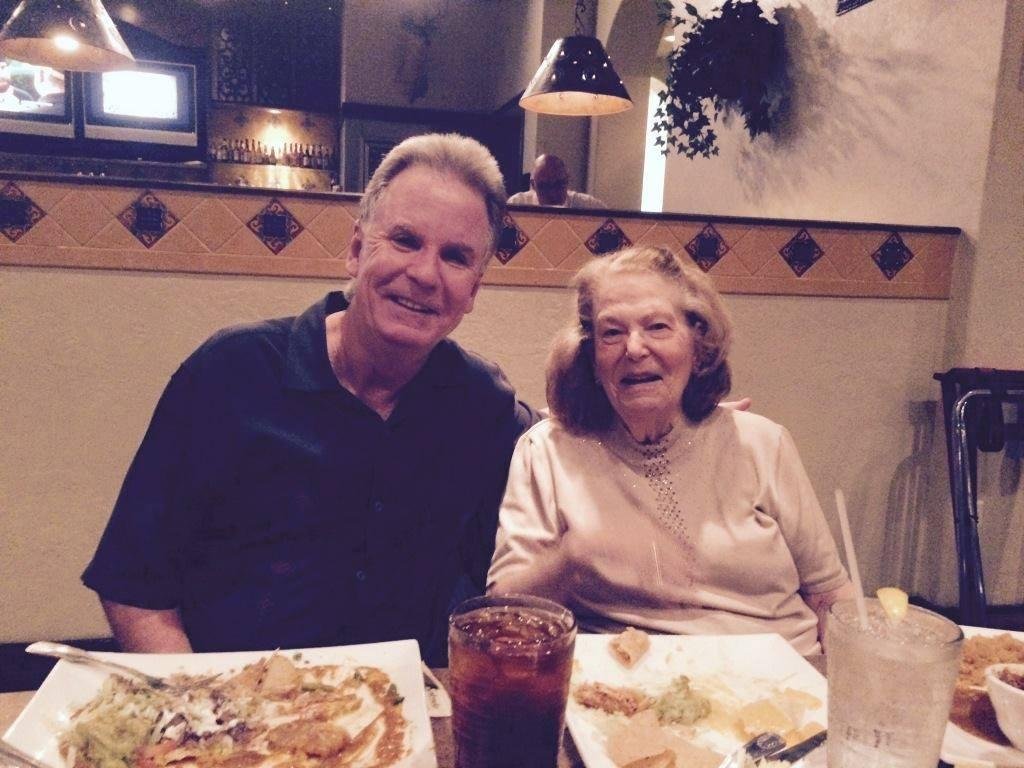 Ken and his mother.
Mexican dinner near Houston 
2014