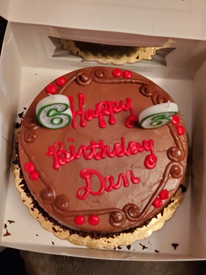 This is my yummy birthday cake from Lisa and Nathan

Chocolate Mocha Raspberry from Incredibly Delicious Cakes 
A lovely birthday surprise 🥰🥰🥰