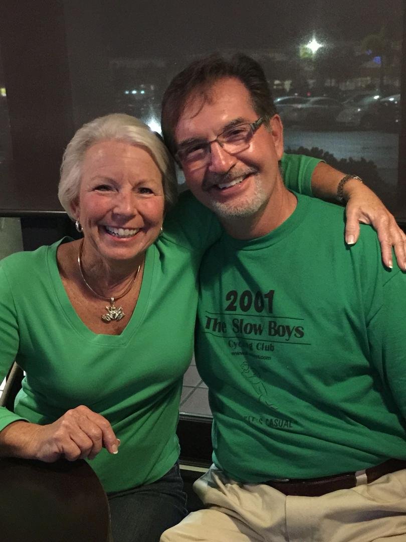 He bleeds Blue but he is bleeding green. We have gone to school together since Jr High and graduated together fro DHS in 69. Randy Koelb & myself & others at restaurant preparing for MSU game. Go green.