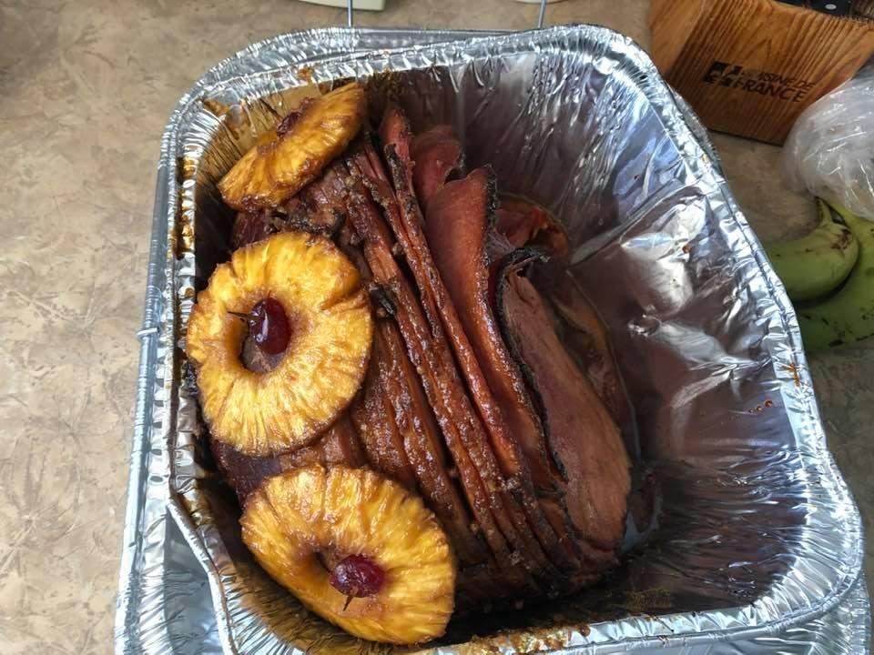 baked Virginia ham to welcome home the boys