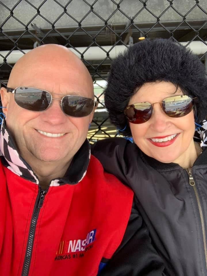 My wife and me having a super time