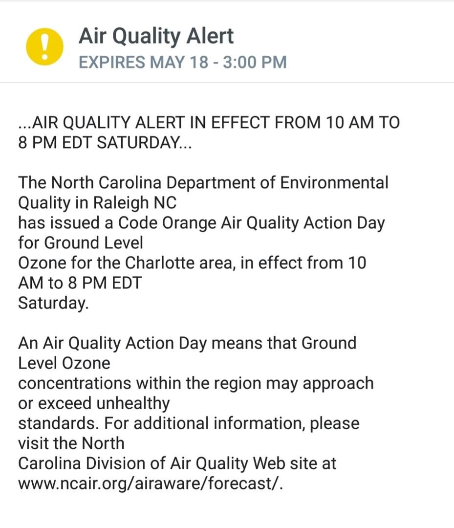 Looks like I better hold off on breathing the next few days.