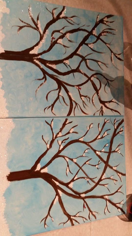 Tanya and I at "art class" today. Enough wine and it was a kick!