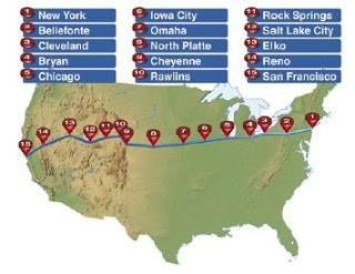 Mail route stop overs across the United States.  Very interesting locations.  Most of the markers are still in place.