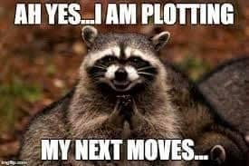 Raccoon Games ... Day Three begins!  Score:  Raccoon - 2, Deloye - 0

My friend Stephen Long summed this titanic struggle best with this photo ...