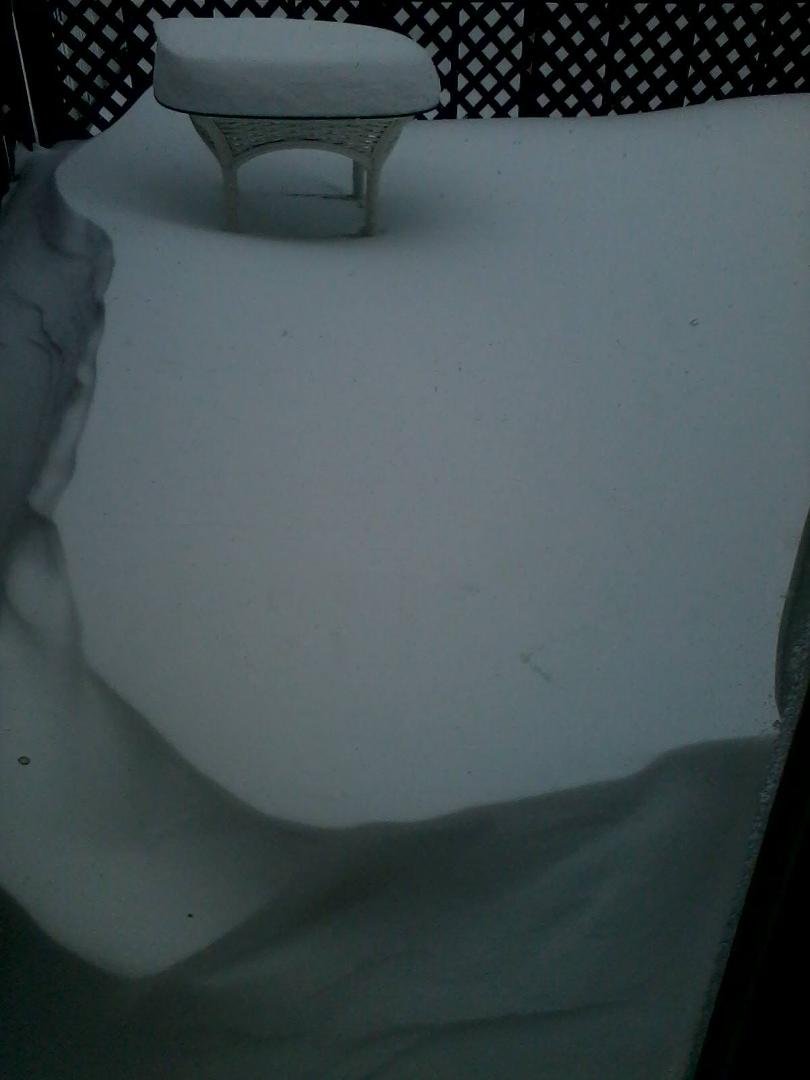 This is our deck. There's about 3 feet of snow on it.