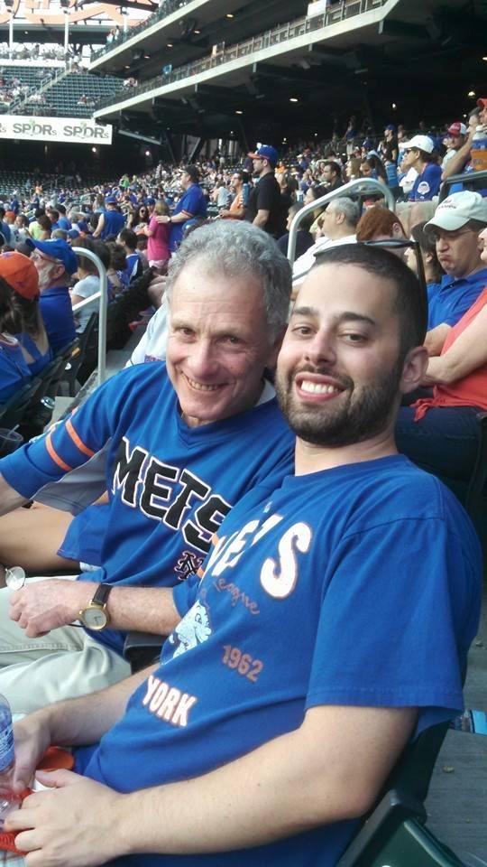 Dad and Steve at Citi Field seeing Huey Lewis after the Mets beat the Marlins 5-4.