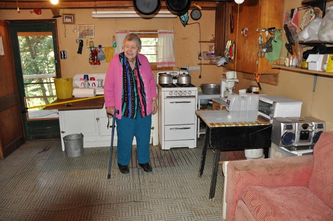 Mom at Papoose cabin