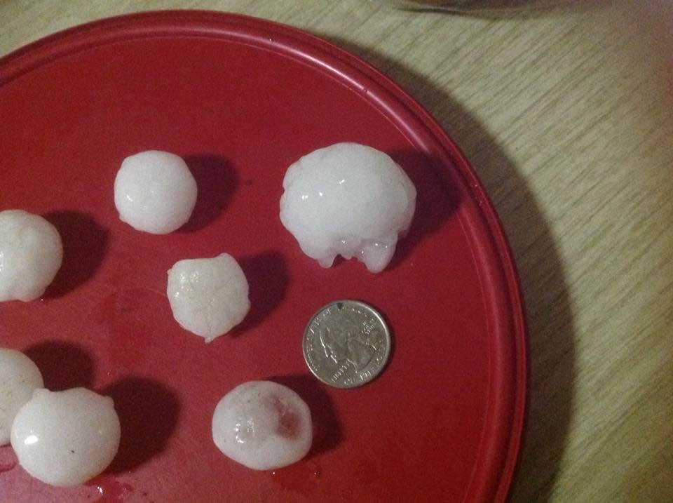 Hail in Hettinger tonight