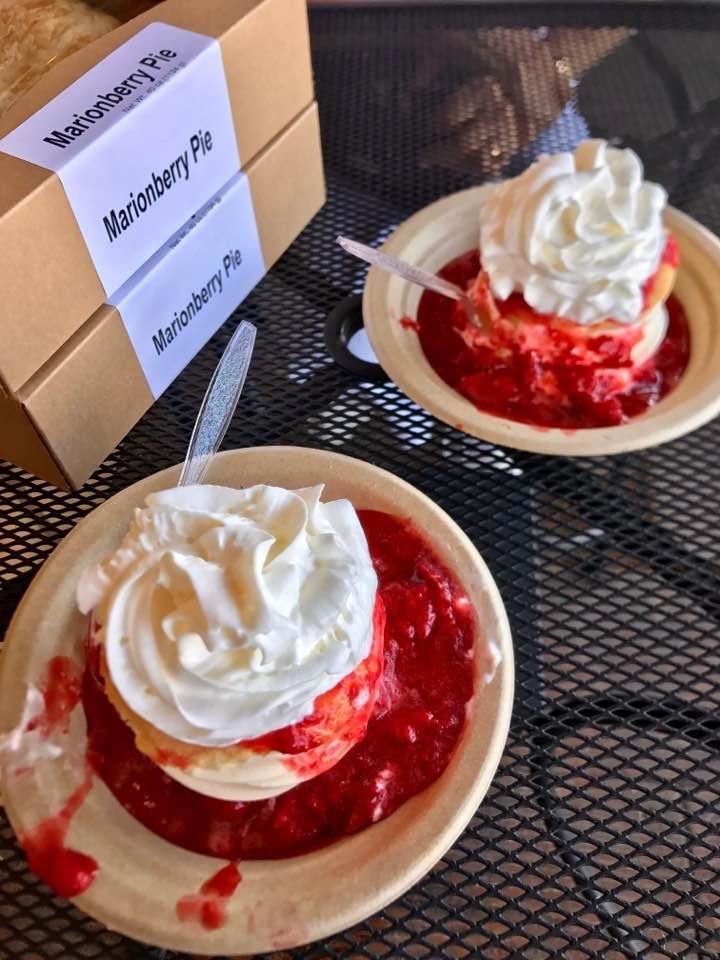 One has to branch out a little. Trying EZ Orchard's competitor's shortcake. Plus picking up the world's best pie for camping later this week. Fruit heaven!