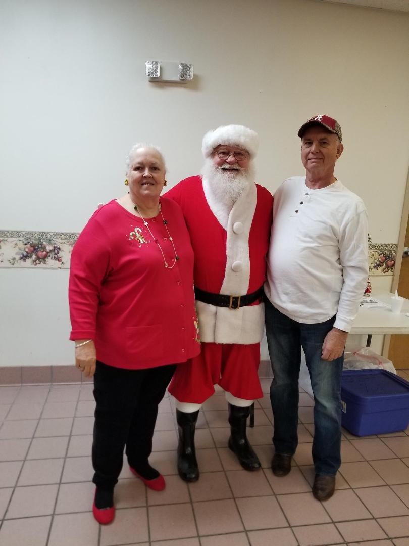 Me and Marsha at Fair Park Senior Center  for luncheon and secret Santa great time