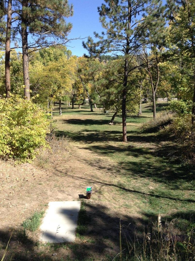 Another view of Hole #4 tee (check the size of the tee pads about 1/2 the size of what I'm used to, really messed up my steps)