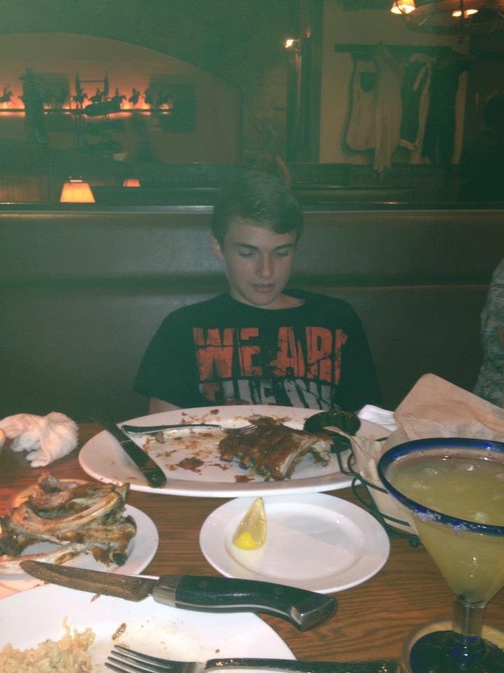 Celebrating Zach's 15th birthday at Longhorns in Atlantic City!  7/10