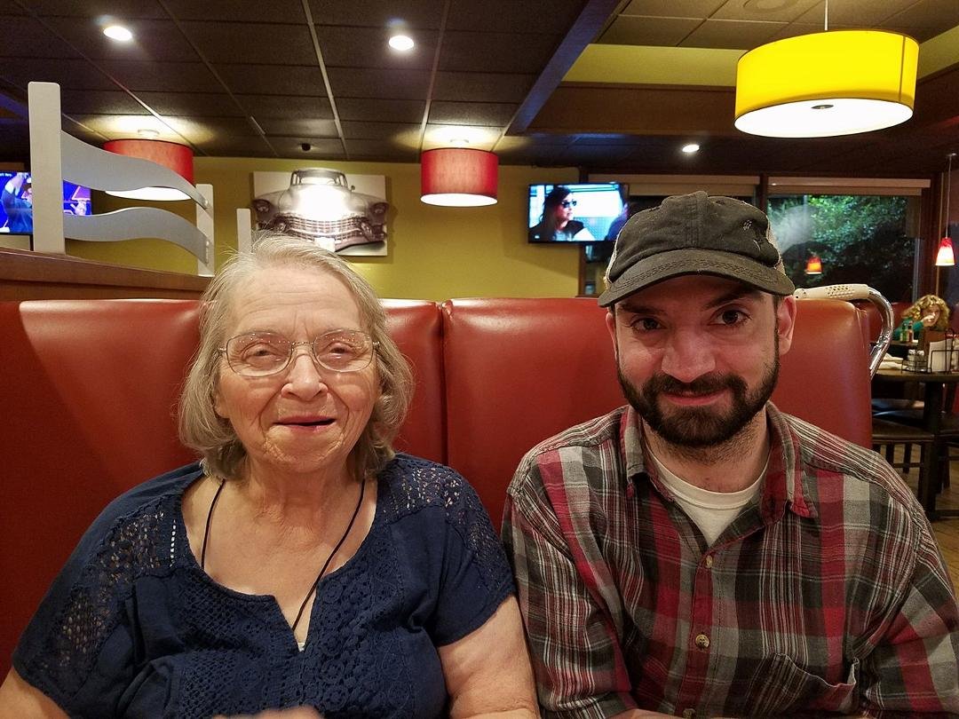 Having a nice dinner out with my two favorite people: Mom & Isaac.