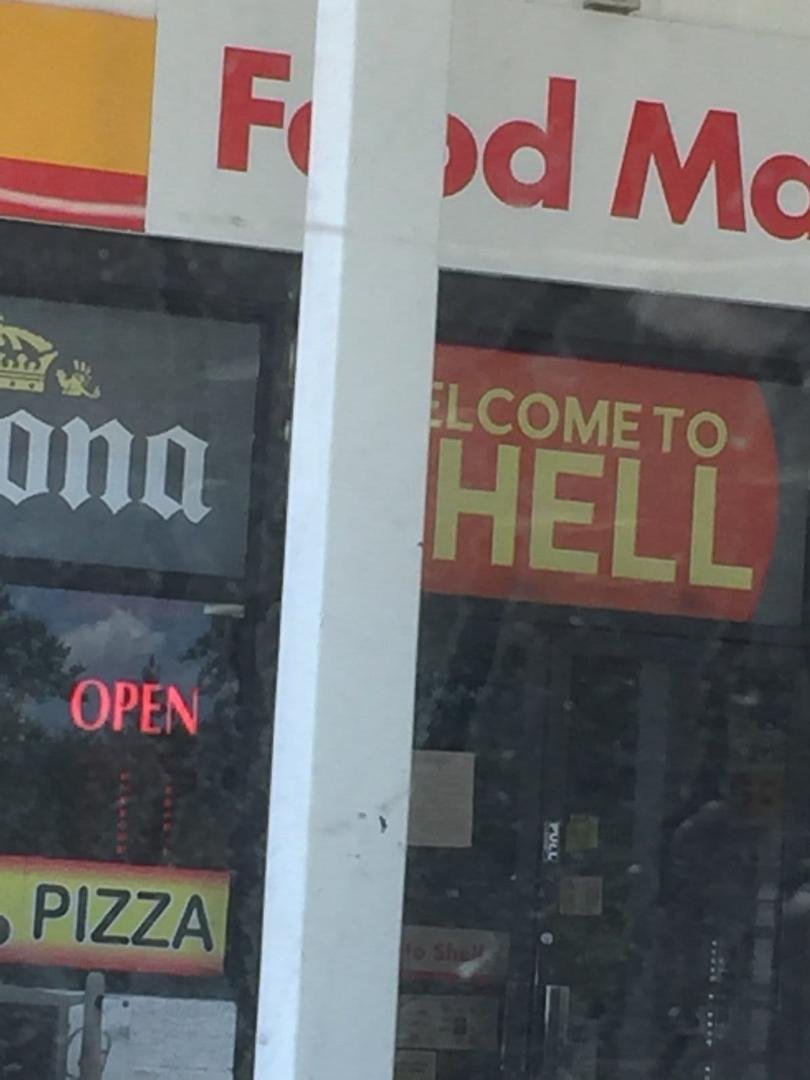 Got to go for a ride in the car ahain today! Went to the Credit Union Drive-thru in Terry.  Then to the service station at Terry Rd and the Interstate.  Got a picture of this sign on the door.  Shows that a few degrees of a