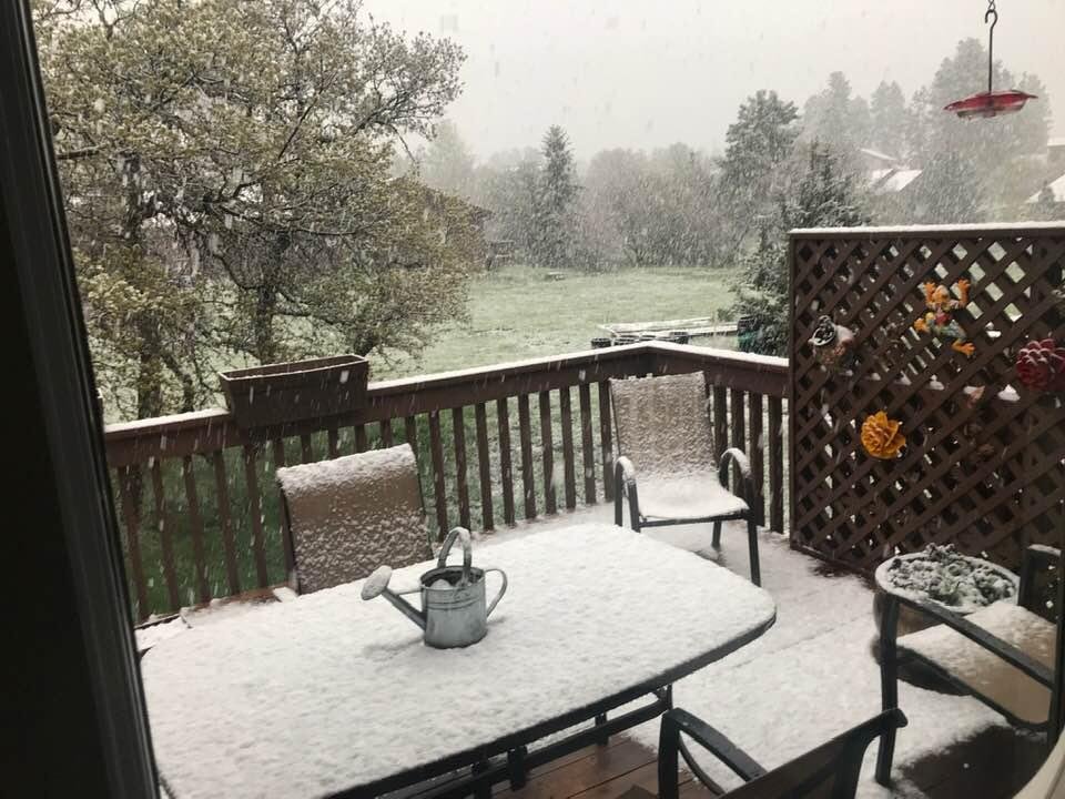 May 20 (Katie’s Birthday) but really, snow???