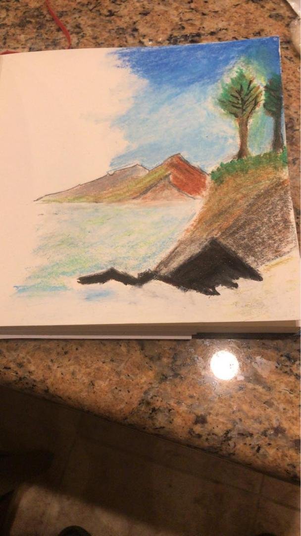 I watched an art video about oil pastels yesterday on YouTube. Here’s the result.