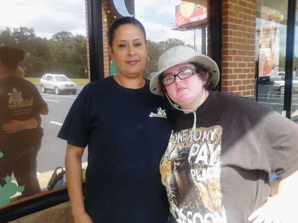 Sad day for us.....ate lunch at mexican connection after volleyball games.....while we were there found out our friend diana...who works there is moving to texas! But also sadder to find out her husband barry did not get g