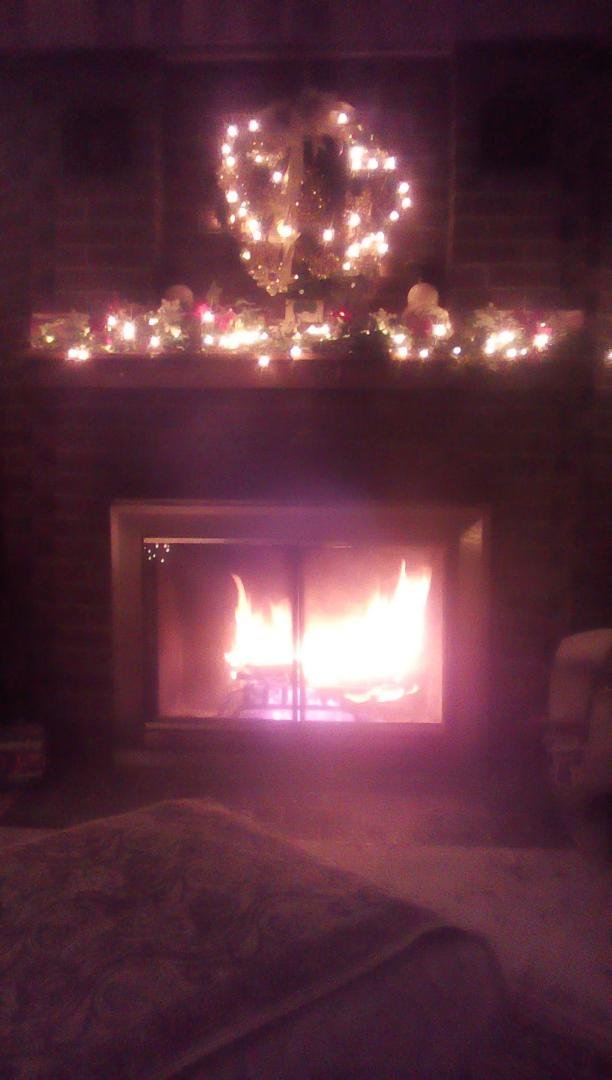 relaxing by the fire on the homestead.