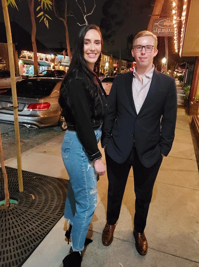 Claire and Spencer dapper on Balboa Island.