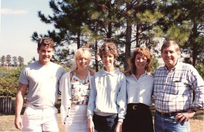 Family reunion in Orlando in 1989; son Bill, daughter Karen, wife Carol, daughter Teri and I.