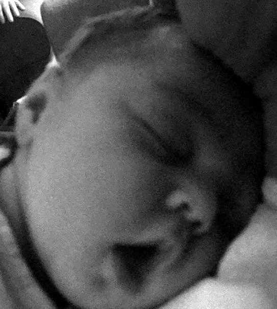 Baby Aubrey on my shoulder after Great GrandMom fed her; I would say she is very content.:):)  Shelby Midgett Danielle Reed Cook Renee Mills Midgett Natalie Midgett Samantha Midgett Tyler Ray Todd