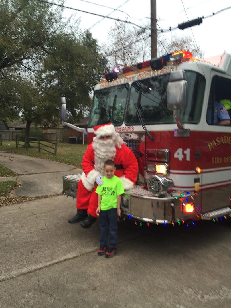 Santa checking up on the kids in the neighborhood!