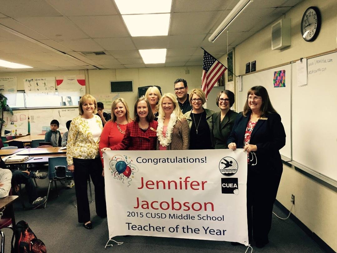 My beautiful daughter Jennifer Jacobson got Teacher of the Year!