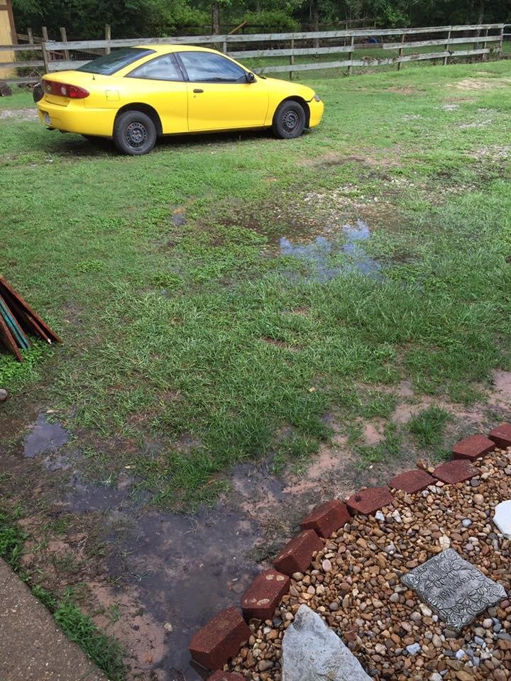 Normally, 1/3" if rain here doesn't have a chance of puddling. Today's 1/3" and here is what you have. Been there one hour. Stacy