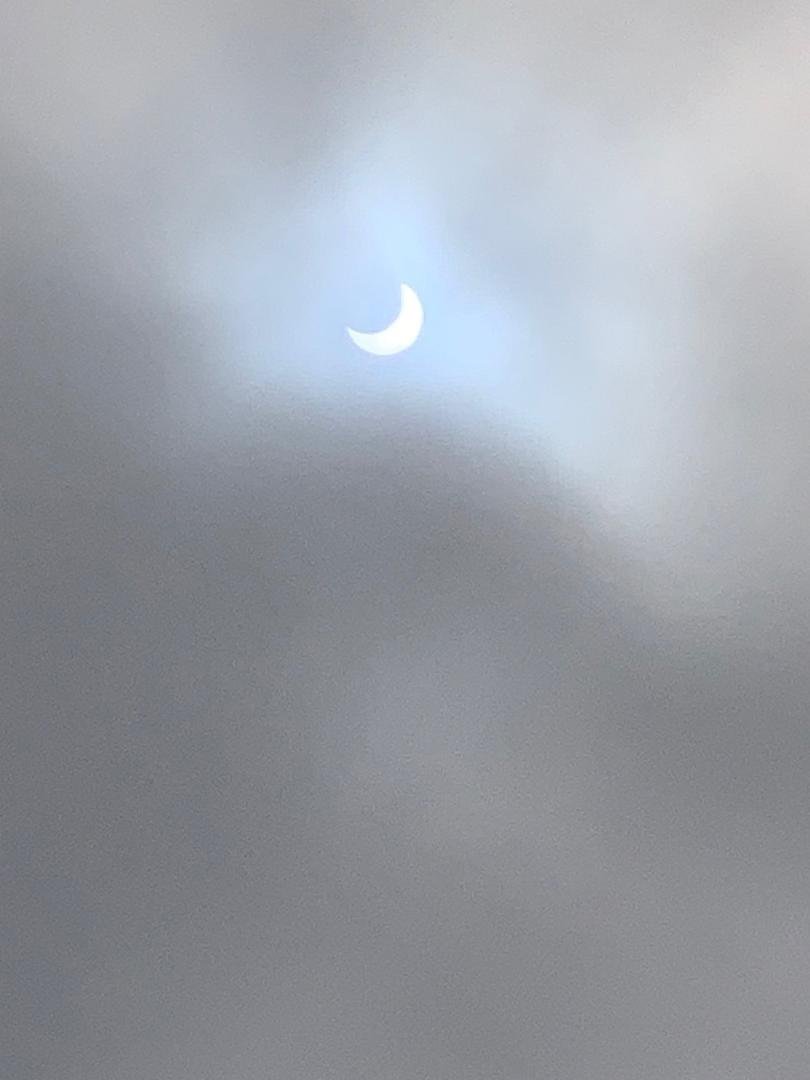 Marine layer opened up for just a moment to see the eclipse.